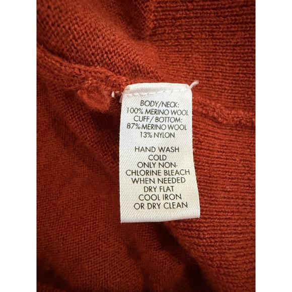Calvin Klein Extra Fine Merino Wool Blend V-Neck Sweater Large Red - Picture 5 of 7